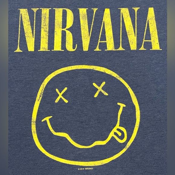 Nirvana Graphic Band Tshirt 2018 Blue Short Sleeve Crewneck Men’s Size XL - Picture 1 of 7